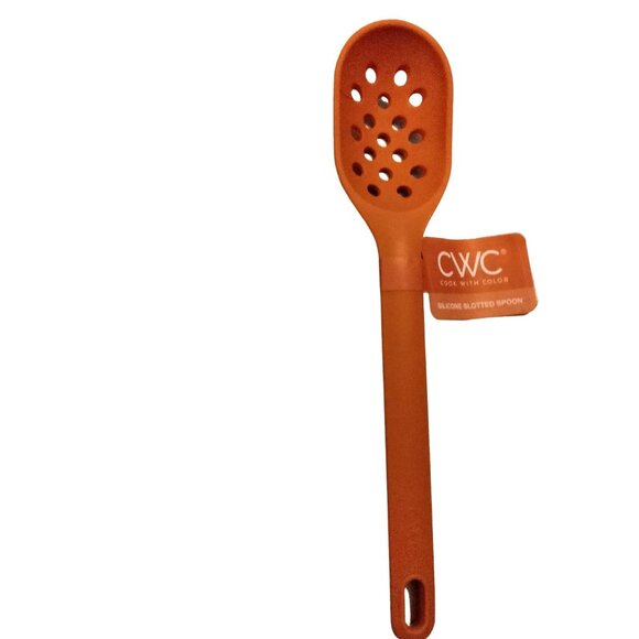CWC Silicone Slotted Spoon Orange Cook With Color Kitchen Utensil - Picture 1 of 5